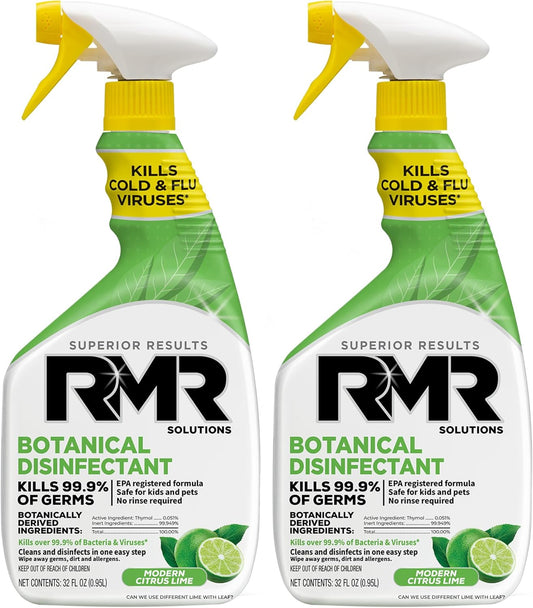 RMR Brands Botanical Disinfectant and Cleaner, Kills 99% of Household Bacteria and Viruses, EPA Registered, 2 Pack - 32 Fl Oz