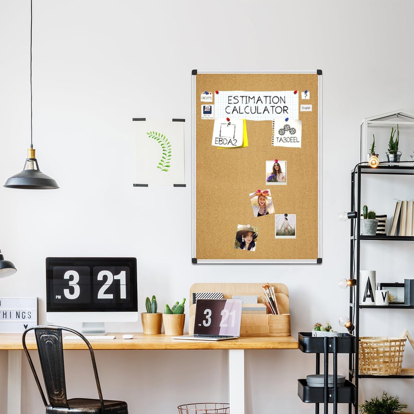 XBoard Cork Board 36 x 24, Notice Cork Bulletin Board, Corkboard with Aluminum Frame and Push Pins for Display