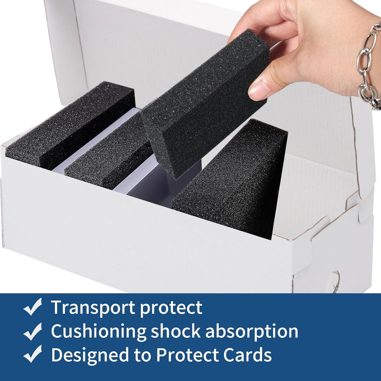 300 Pcs Foam Card Dividers Sponge Trading Card Dividers Shock Absorbing Card Sponge Separators High Elasticity Sponge Card Inserts for Sport Playing Game Cards Protection Supplies