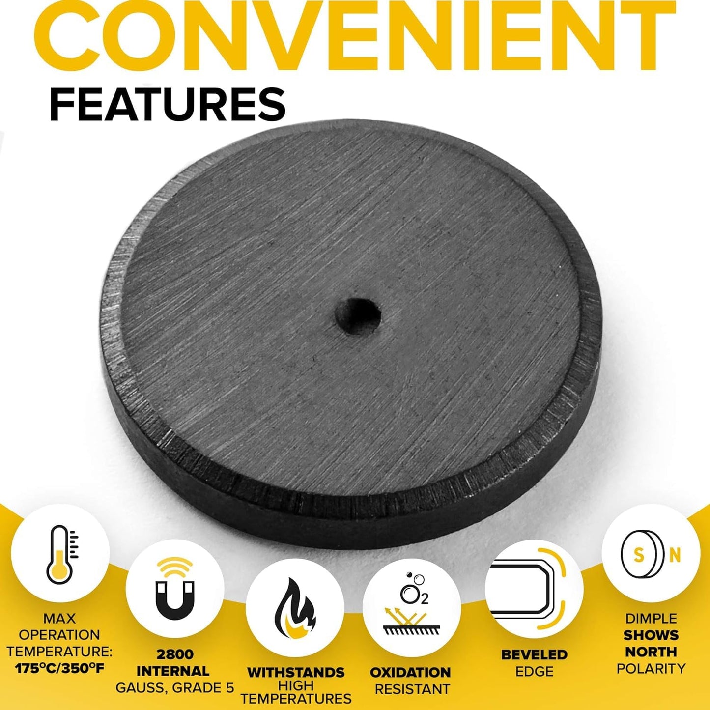 X-bet MAGNET 120pcs Alnico Round Disc Magnets, 1 Inch (25mm), Grey - Craft Ceramic Magnets