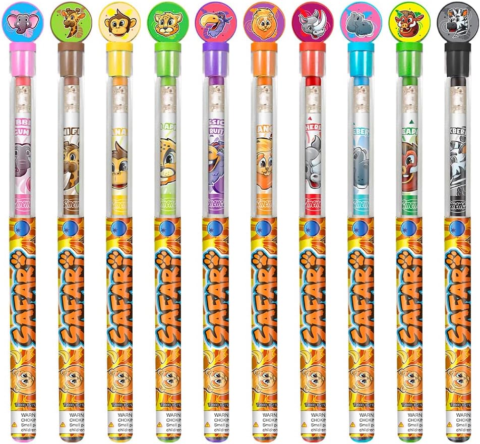 Safari Smencils Cylinder - HB #2 Patented Gourmet Scented Pencils, 50 Count, Gifts for Kids, Classroom Rewards, Party Favors, Stuffers