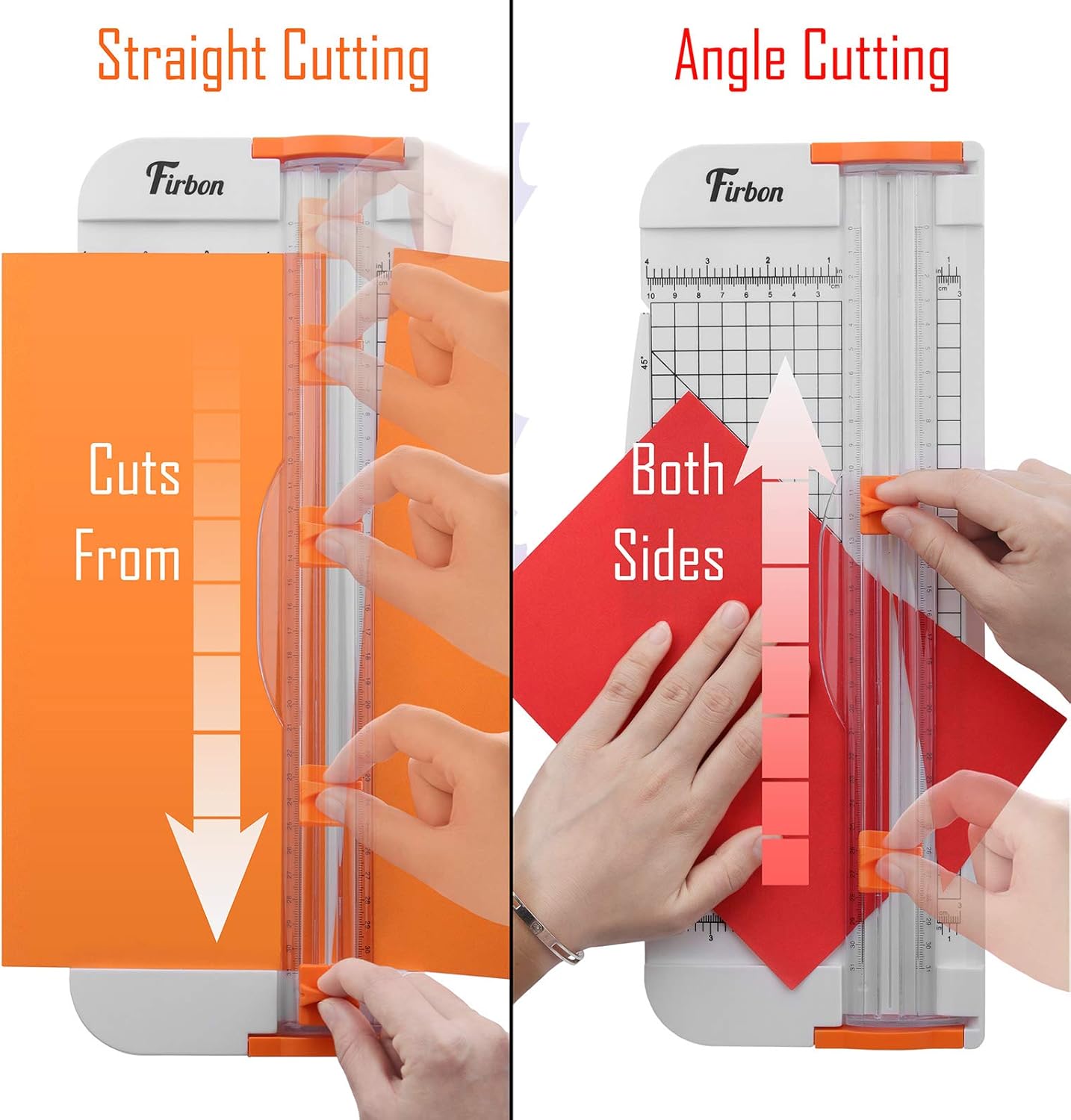 Firbon A4 Paper Cutter 12 Inch Titanium Paper Trimmer Scrapbooking Tool with Side Ruler for Craft Paper, Coupon, Label, Cardstock (White)