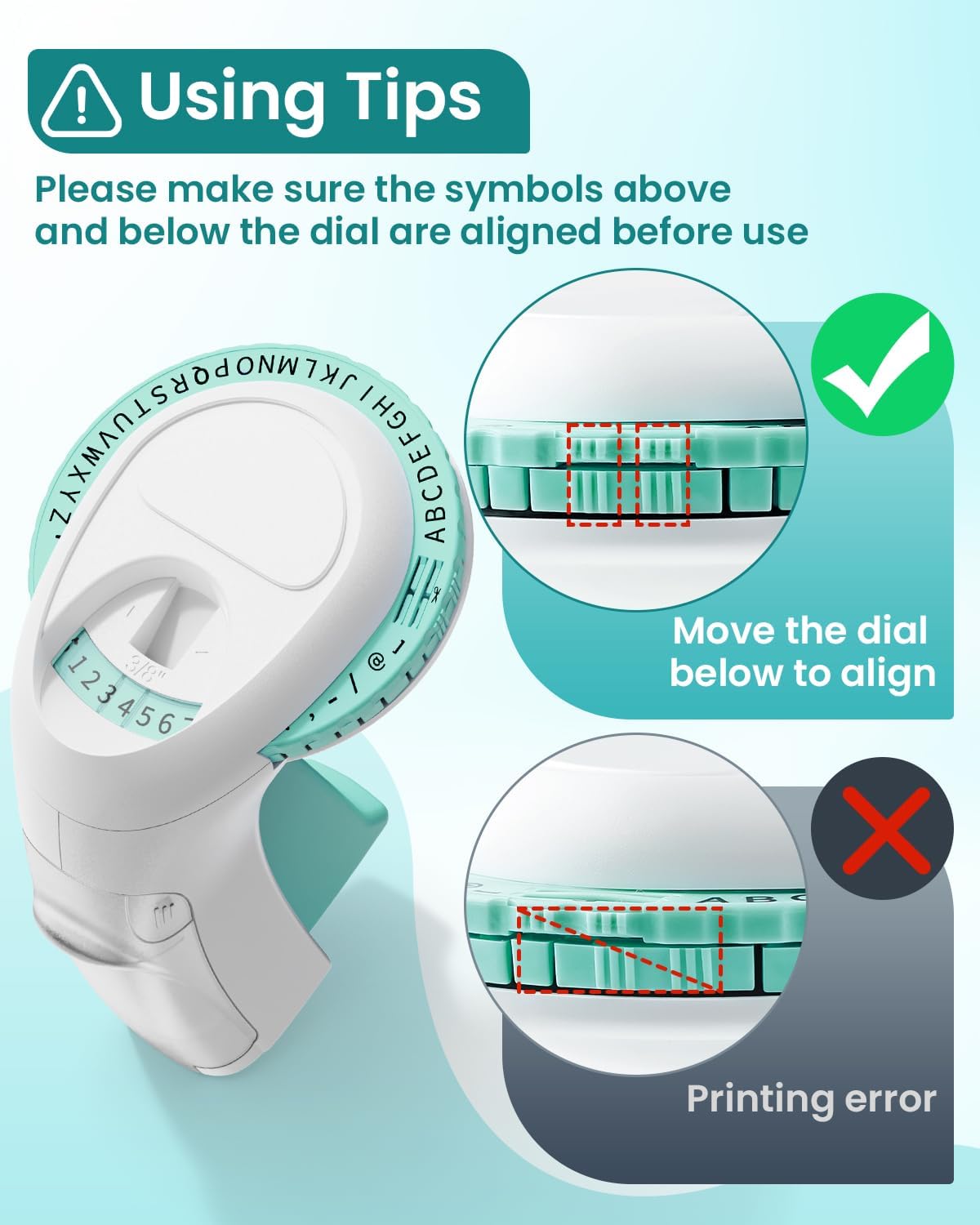 Label KINGDOM Embossing Labeler, Omega S Green Old School Embossed Label Maker with 10pk Embossing Label Tape, Portable Handheld Vintage Label Printer for Home Use