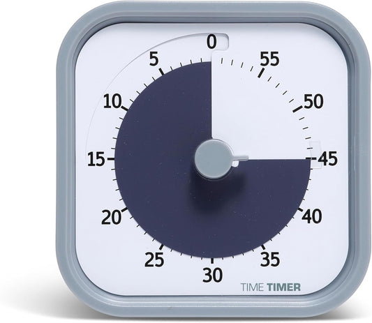 TIME TIMER Home MOD - 60 Minute Kids Visual Timer Home Edition - for Homeschool Supplies Study Tool, Timer for Kids Desk, Office Desk and Meetings with Silent Operation (Pale Shale)