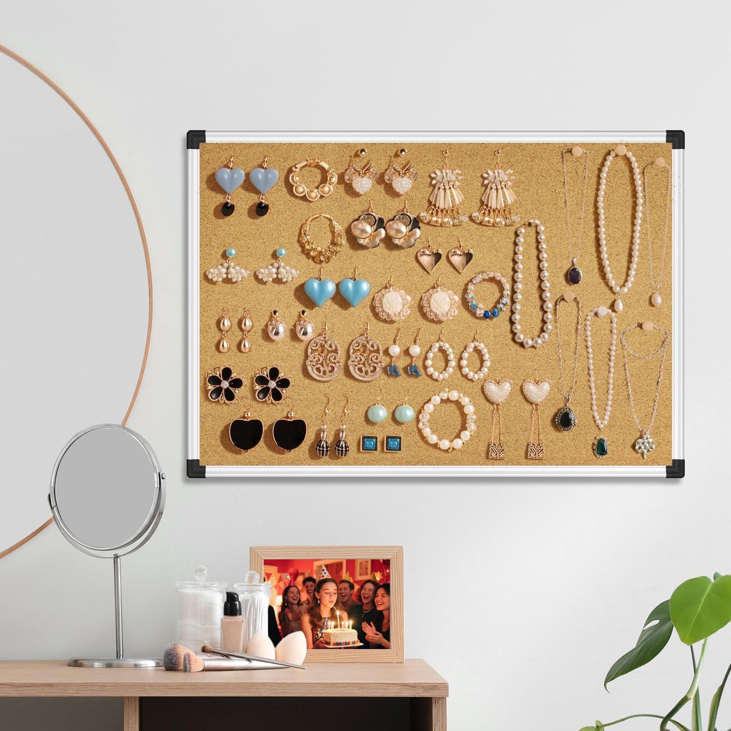 XBoard 24 x 18 Inch Wall-Mounted Office Cork Board, Notice Bulletin Board with Aluminum Frame