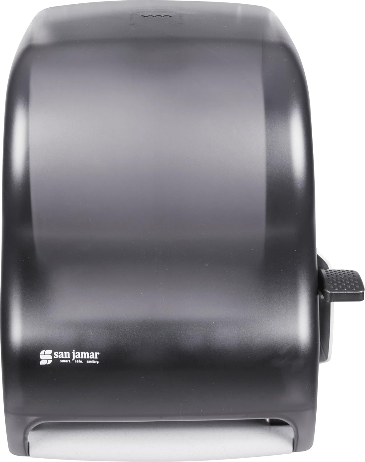 San Jamar Classic Paper Towel Dispenser with Lever for Bathroom, Kitchens, Restaurants, and Cafeterias, Plastic, For Universal 800' 8" Rolls, Black Pearl