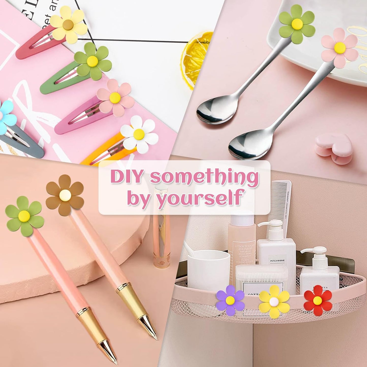 Qualsen Large Flower Magnets for Whiteboard & Fridge – 12 Pcs Cute 3D Decorative Refrigerator Magnets for Locker, Kitchen, Office（34mm）