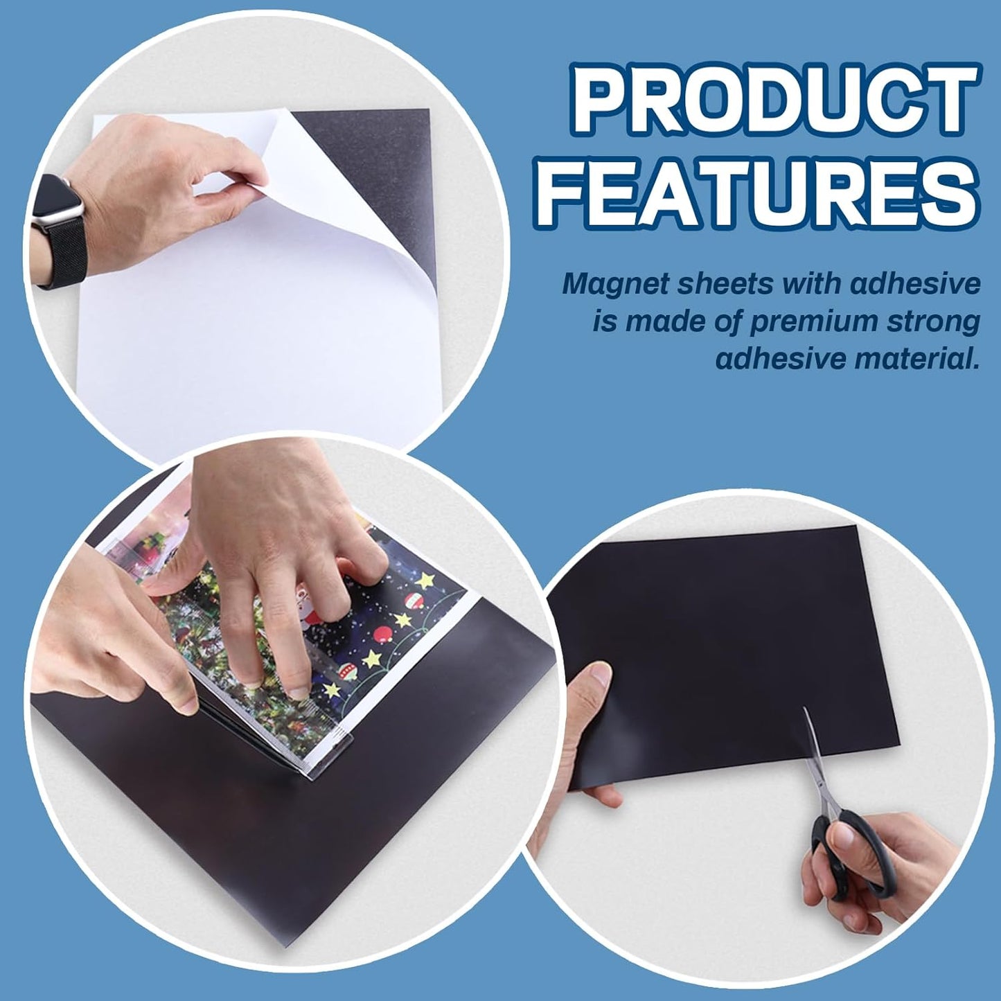 Magnet Sheets with Adhesive Backing,8.5" x 11"(Pack of 24),30 mil Thick Cuttable Flexible Magnetic Sheets for DIY Crafts,Photos,Letters and Stickers