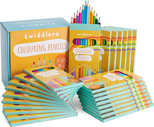 THE TWIDDLERS 288 Count Colored Pencils for Kids, (Bulk 20 Packs, 12 Colors Each Pack) Pre-sharpened Color Pencils for Adults, Back to School Supplies for Teachers, Classroom Prizes, Party Bag Fillers