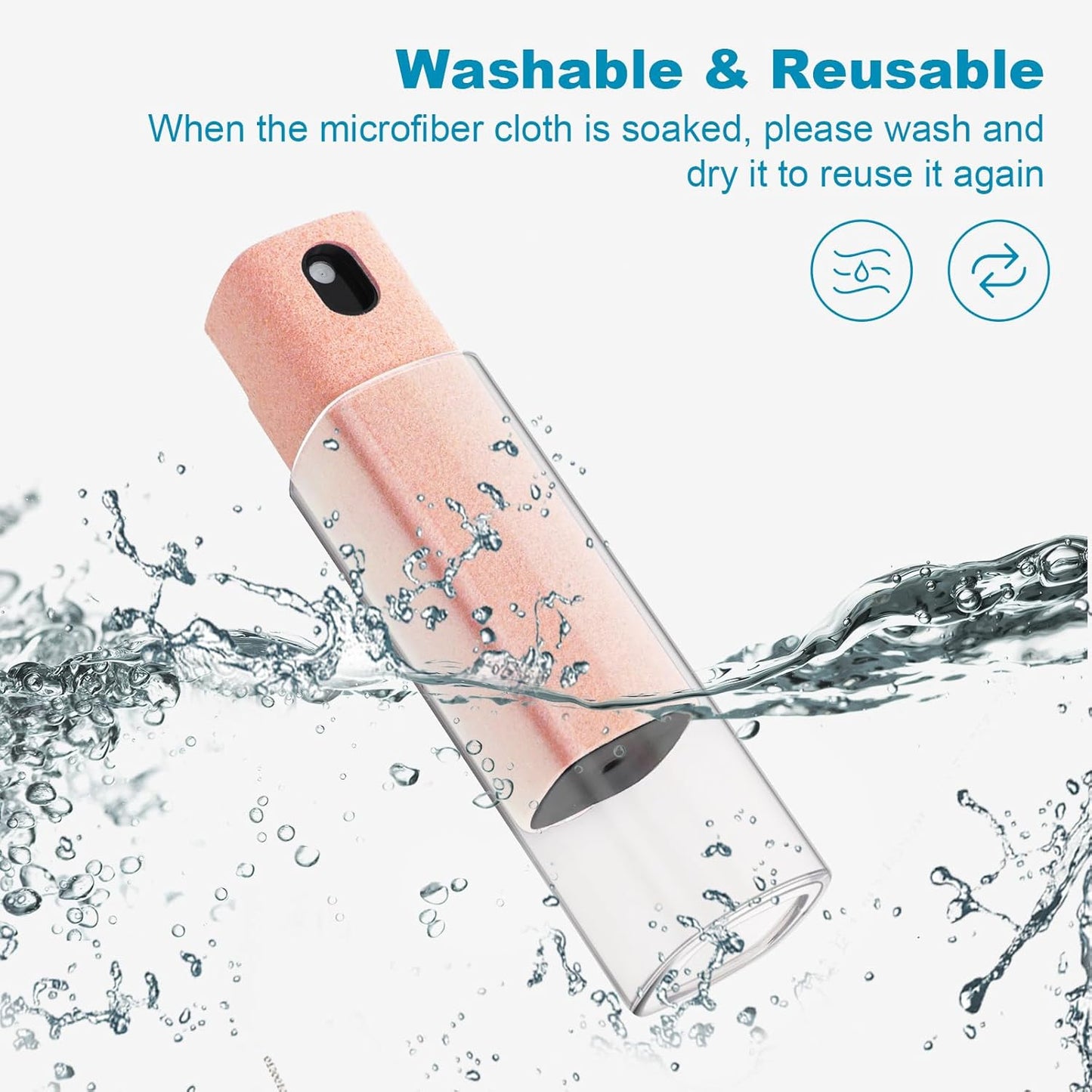 6 Pack Screen Cleaner 3-in-1 Touchscreen Mist Cleaner Spray and Microfiber Cloth Built-in Cleaning Solution Portable Reusable Fingerprint-Proof Spray Bottle for Phone Laptop iPad TV Monitor Car Screen