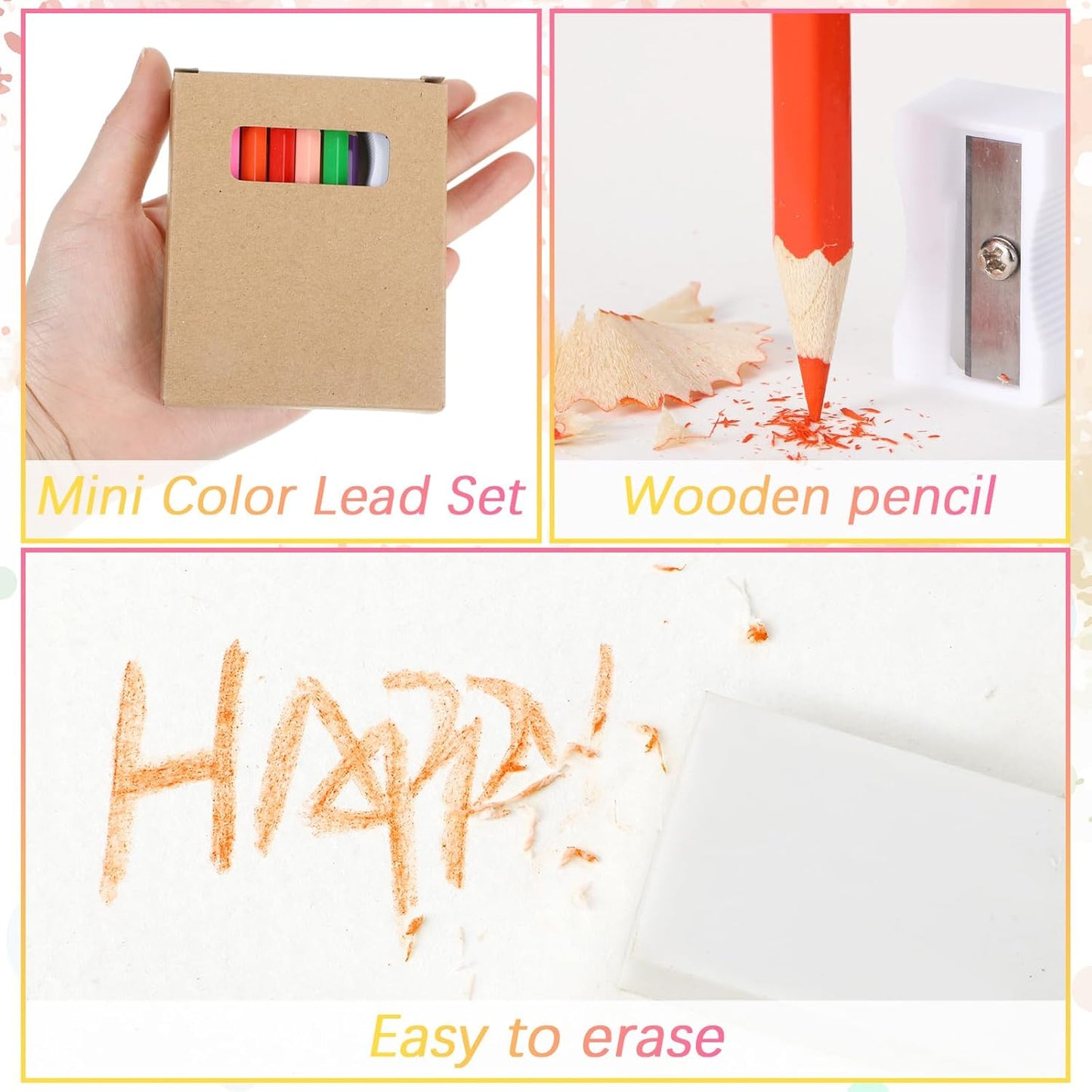 288 Pcs / 24 Boxes Mini Drawing Class Colored Pencils Bulk for Kid 3.5 Inch Back to School Supplies Portable Short Fat Per Set 12 Different Color with Sharpener Eraser Coloring Pencils