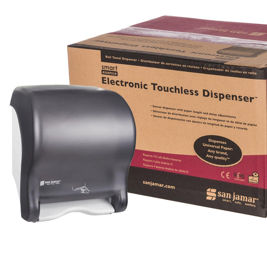 San Jamar Classic Smart Essence Plastic Paper Towel Dispenser, Towel Dispenser for Bathroom, 10 X 14.5 X 12.5 Inches, Black Pearl