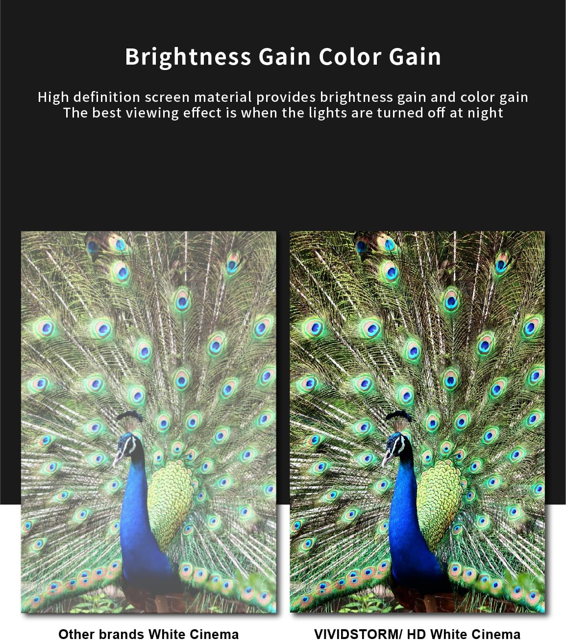 VIVIDSTORM-Projector Screen with Stand S 92 Inch Sound Transparent Perforated Floor Rising White Fabric 4k HD Ready Home/Movie Theatre Work with Normal Throw Projector, VSDSTPW92H