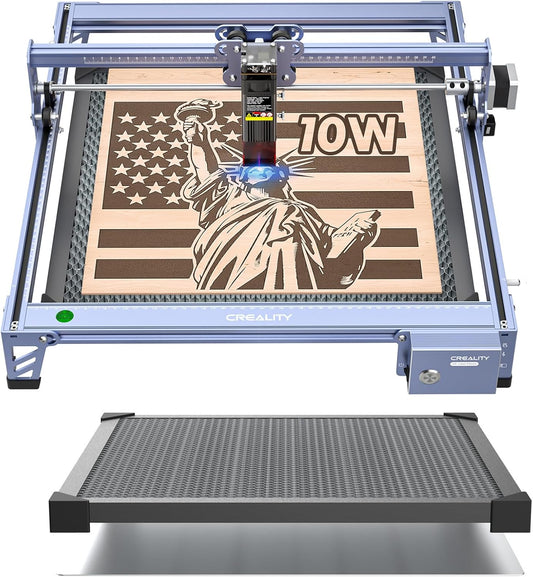 Creality Falcon 10W Laser Engraver Machine with Honeycomb Laser Bed 500x500, 10000mm/min, 0.06mm Laser Cutter for Wood, Acrylic, and Metal, Easy Setup, Ready to Work Out of The Box
