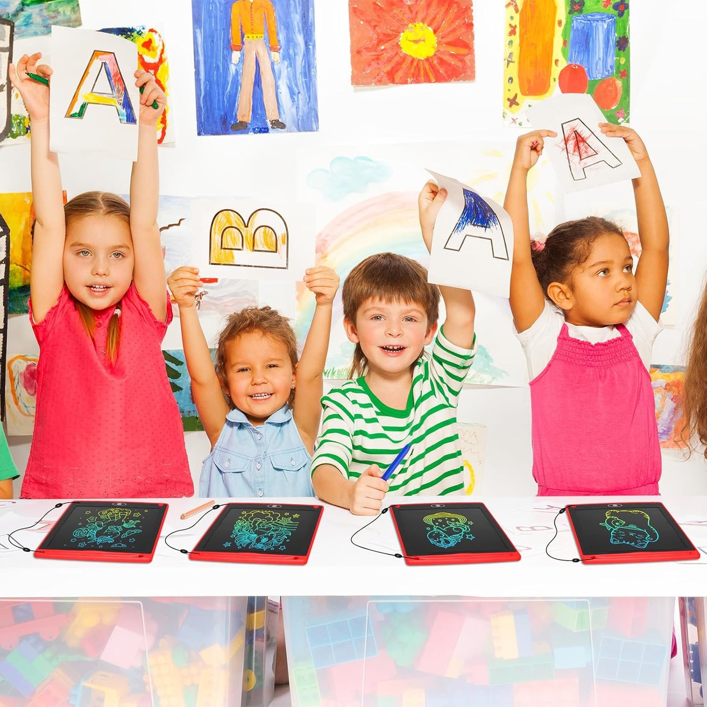 Zhehao 20 Pack LCD Writing Board for Kids, 8.5 Inches Doodle Reusable Screen Drawing Pad Erasable Painting Pads Educational Toy for 3-8 Years (Red)