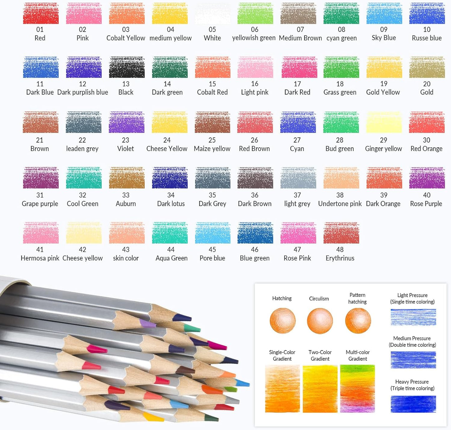 48 Colored Pencils for Adult Coloring Books,Soft Core Coloring Set,Premium Professional Drawing Pencils for sketching & Painting, Art Supplies for Artists,Oil-Based with Sharpener