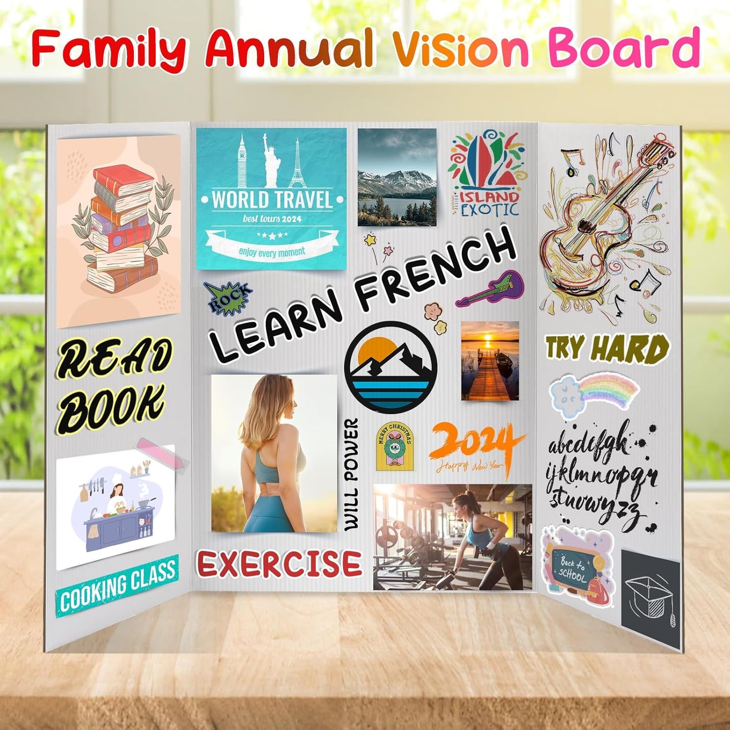 8 PCS Trifold Poster Board - 16" x 23" Small Tri Fold Display Board Hard & Thick White Presentation Cardboard for Science Fair, School Projects, Business Supply