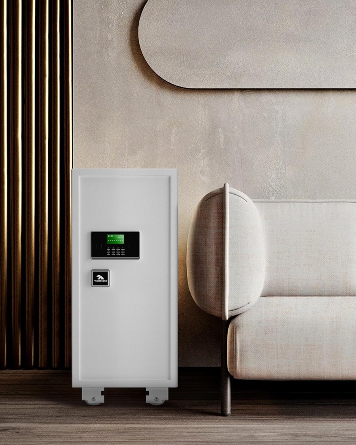 【𝐔𝐒 𝐒𝐓𝐎𝐂𝐊】TIGERKING 5.9 Cubic Feet Extra Large Heavy Duty Safe Box, Big Home Safe with Double Safety Key Lock and Separate Lock Box, Digital safe with 2 Removable Shelf for Home Hotel Office