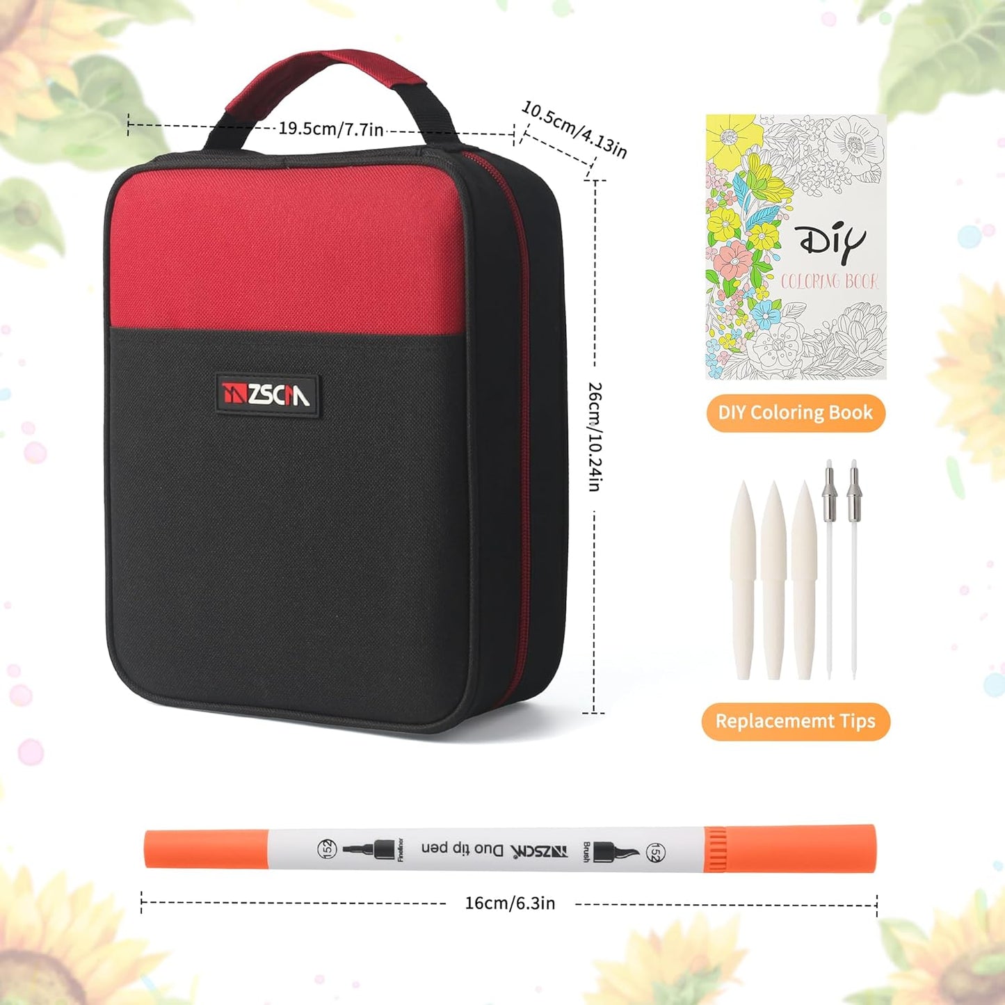 ZSCM 160 Colors Duo Tip Brush Markers Art Pen Set, Artist Fine and Brush Tip Colored Pens, for Adult Coloring Books Christmas Cards Drawing, Note taking Lettering Calligraphy Journaling