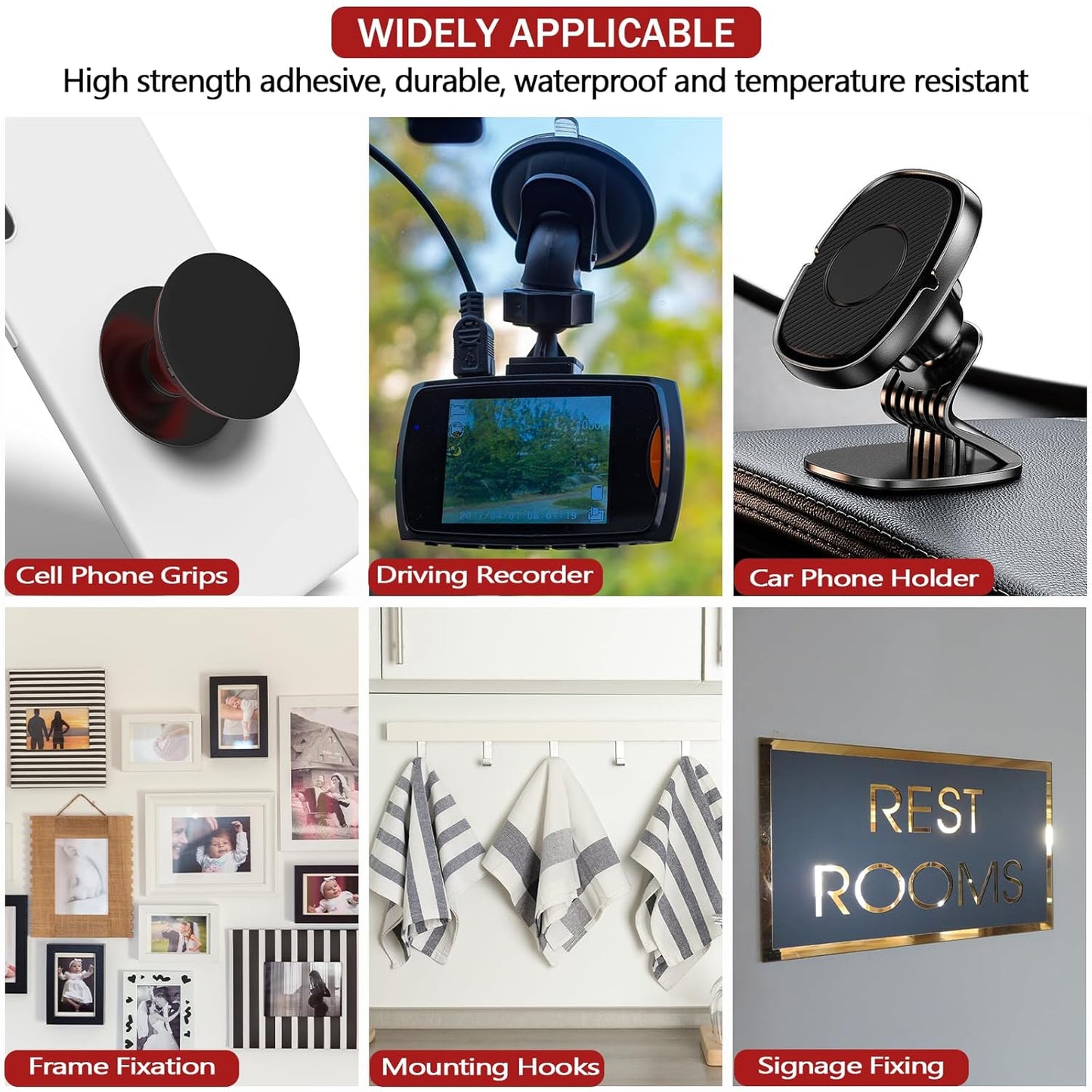 3M Double Sided Adhesive Dots Heavy Duty VHB 1" Diameter 0.02in Thick 40 PCS Clear 4905 Round Sticky Mounting Strong Adhesive Waterproof Foam Tape for Home Office Car Deco