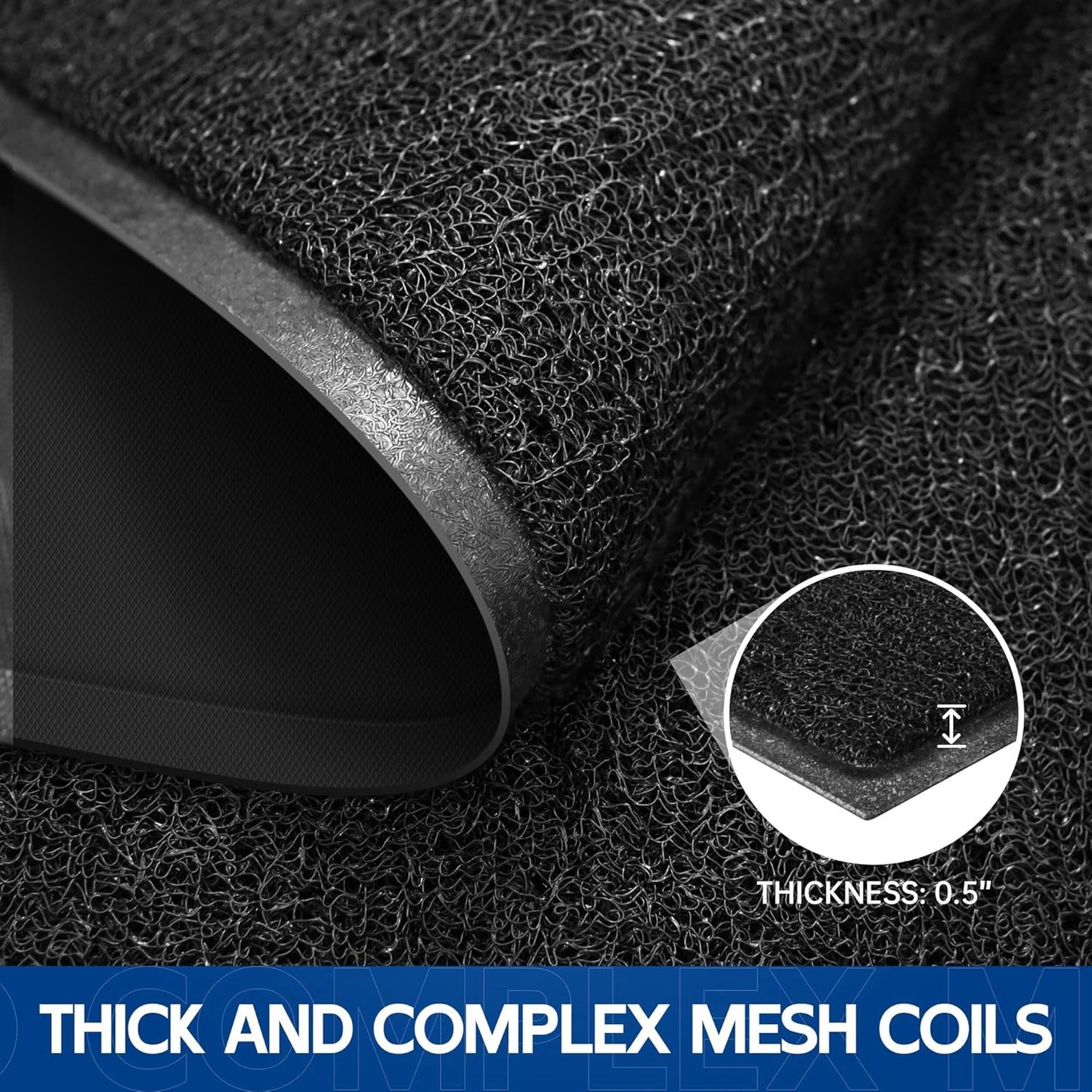 Sturdy Front Door Mat, 72" x 36" Heavy Duty Indoor Outdoor Doormat for Entryway, Fade Resistant, Waterproof Low Profile Entry Mat, Non Slip Welcome Mat for Outside Entrance, Patio, Home