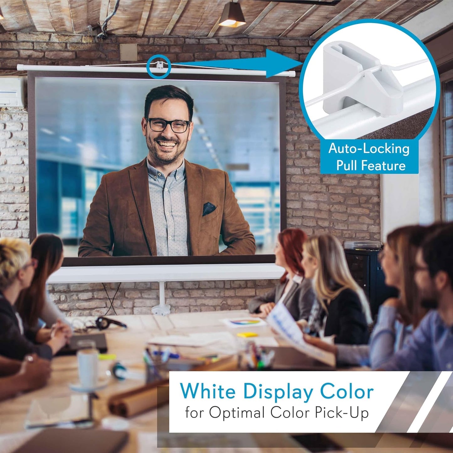 Pyle 50 Inch Portable Projector Screen with Tripod Stand – Lightweight, Durable, Easy Pull Setup Mobile Projection Screen with 4:3 Aspect Ratio, White Matte Fabric for Indoor/Outdoor Use