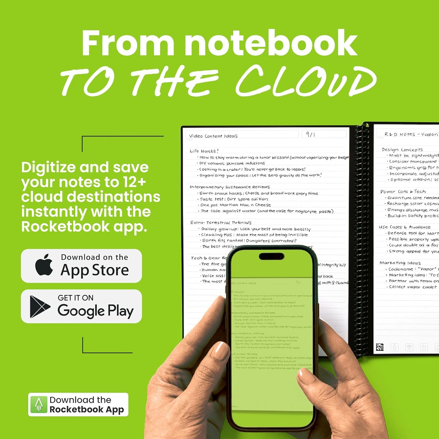 Rocketbook New Core Reusable Spiral Notebook, Executive Size 6x8.8, Gray - Lined Pages, App-Connected, Erasable, Durable Cover, Ideal for School, Work, and Creative Projects