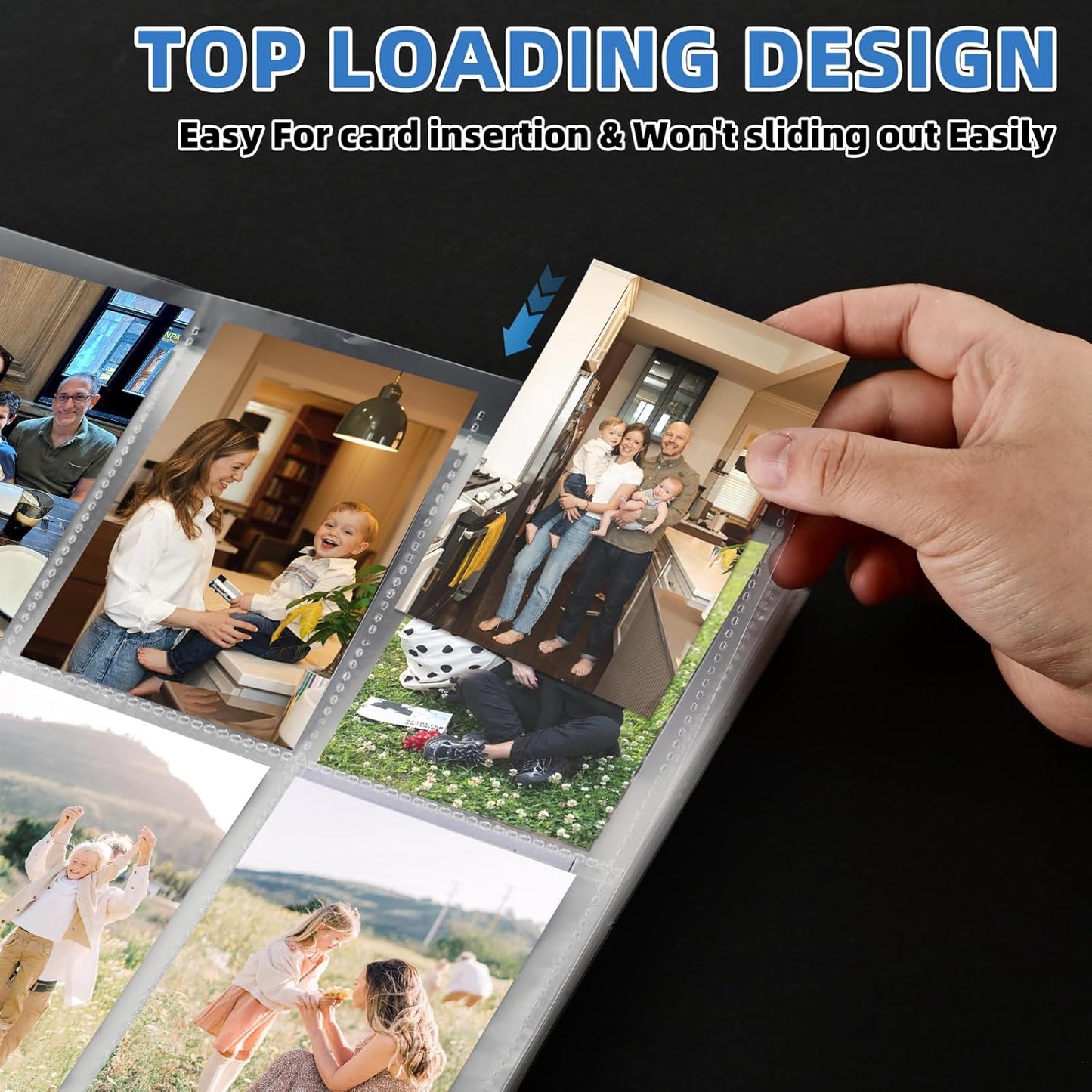 9 Pocket Card Sleeves, Holds 1800 Cards, Trading Card Binder Sleeves, 3 Ring 9 Pocket Pages for Sports Cards, Coupons Cards, 100 Pack, Game