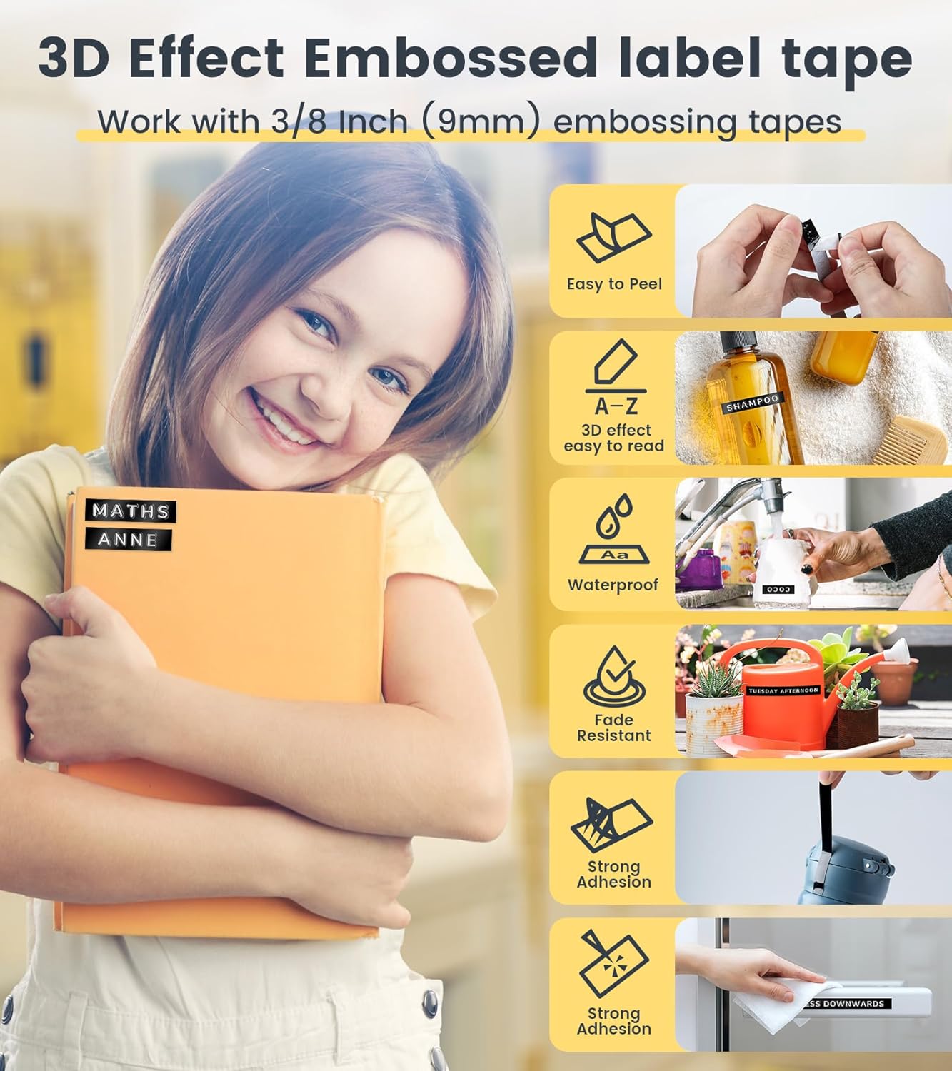 Embossing Label Maker Manual, Vintage Embossed Label Maker Machine with Tapes Waterproof, Old School Embosser Labeler Retro 3D-Labels for Scrapbooking Supplies Kitchen Office Kids School Items