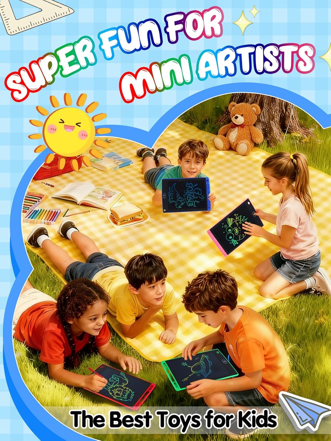 LCD Writing Tablet for Kids Party Favors Bulk - 12 Pack 8.5in Colorful Doodle Board, Erasable Drawing Pad for Goodie Bags Stuffers Birthday Gifts, Learning Travel Toys for Girls Boys Aged 3 4 5 6 7 8