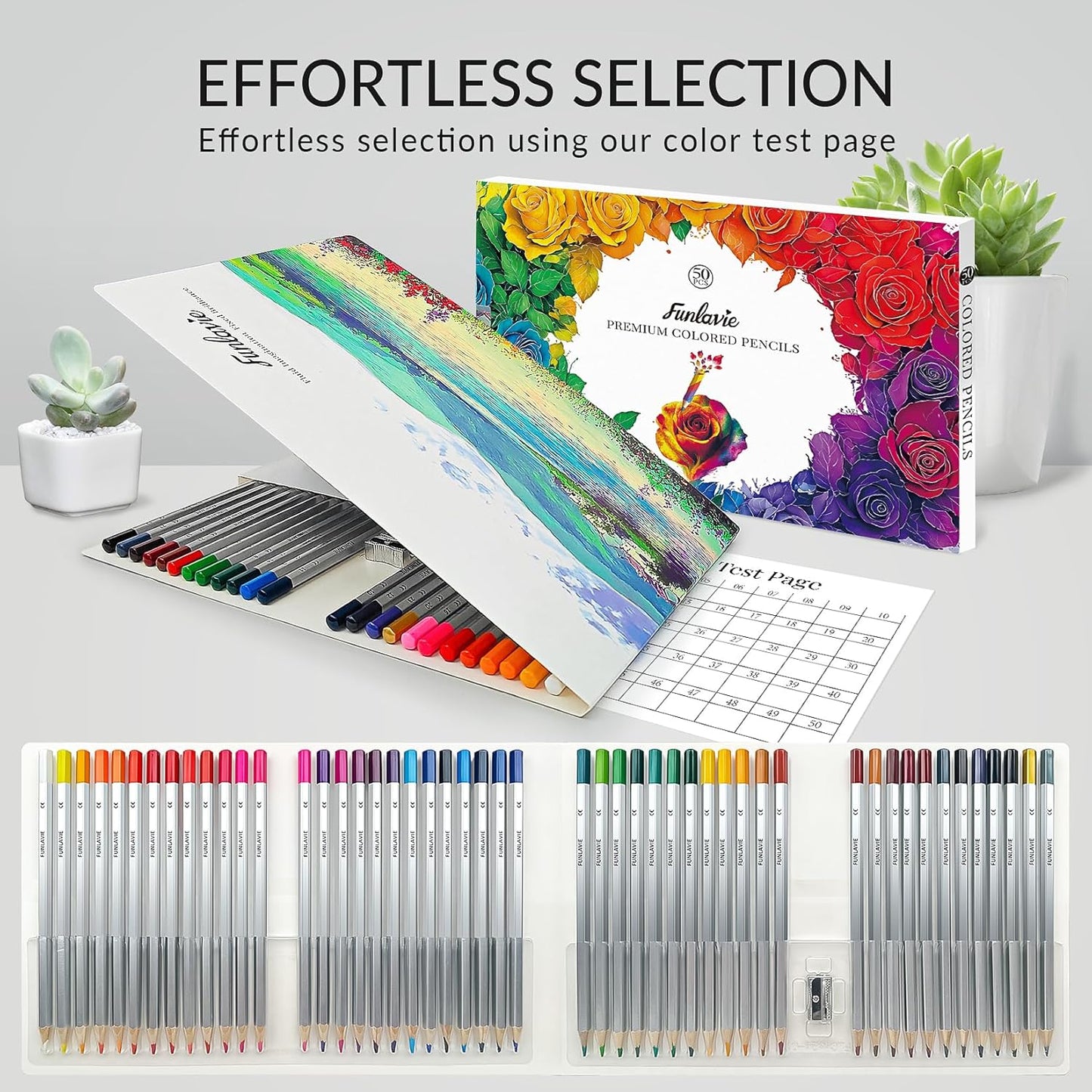 48 Colored Pencils for Adult Coloring Books + 2 Metallic Colored Pencils,Soft Core Coloring Pencil Set,Drawing Pencil for sketching & Painting,Art Supplies for Teens,Oil-Based with Sharpener