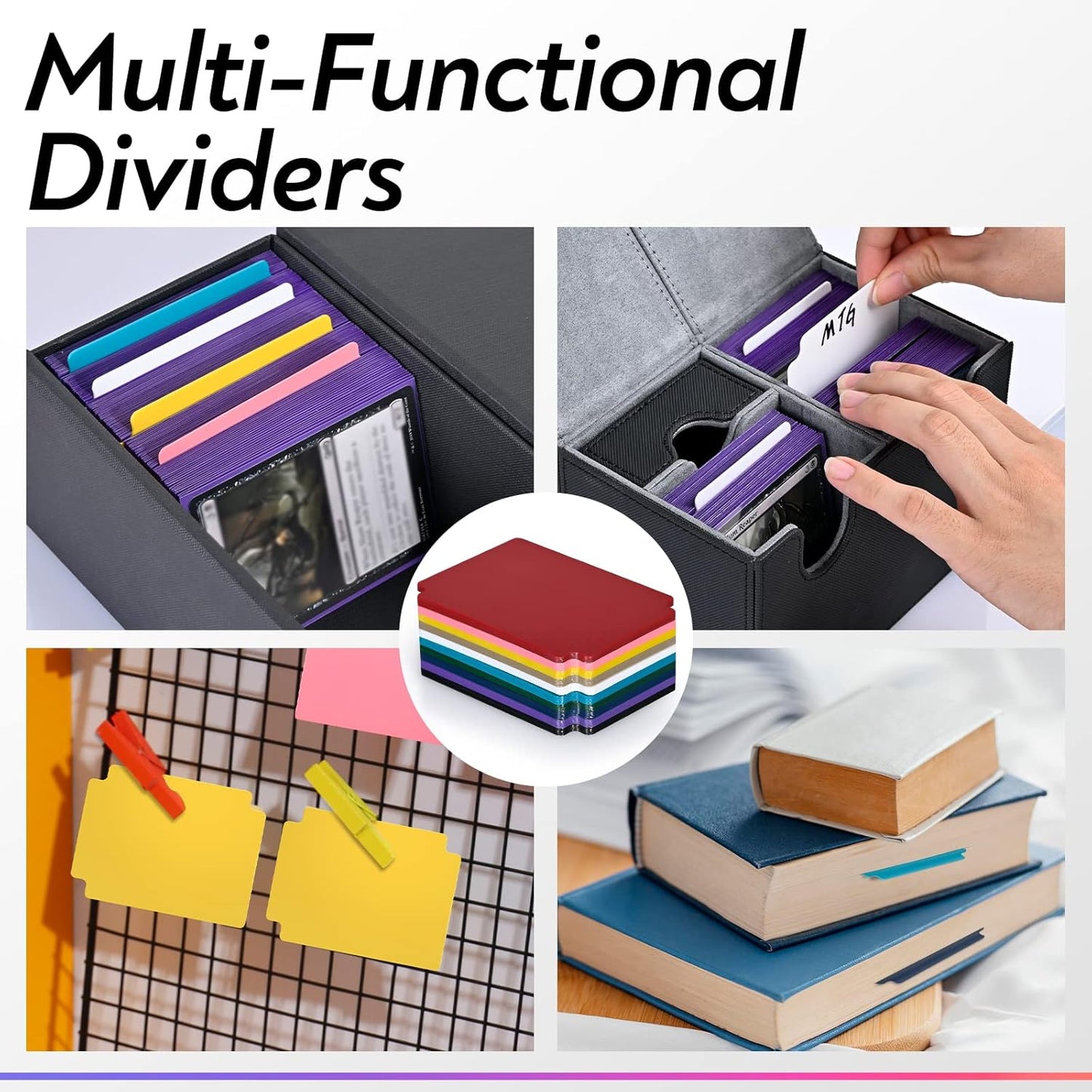 ZLCA Trading Card Dividers with Tabs 2.75 x 3.76 Inch (50, Corlorful)