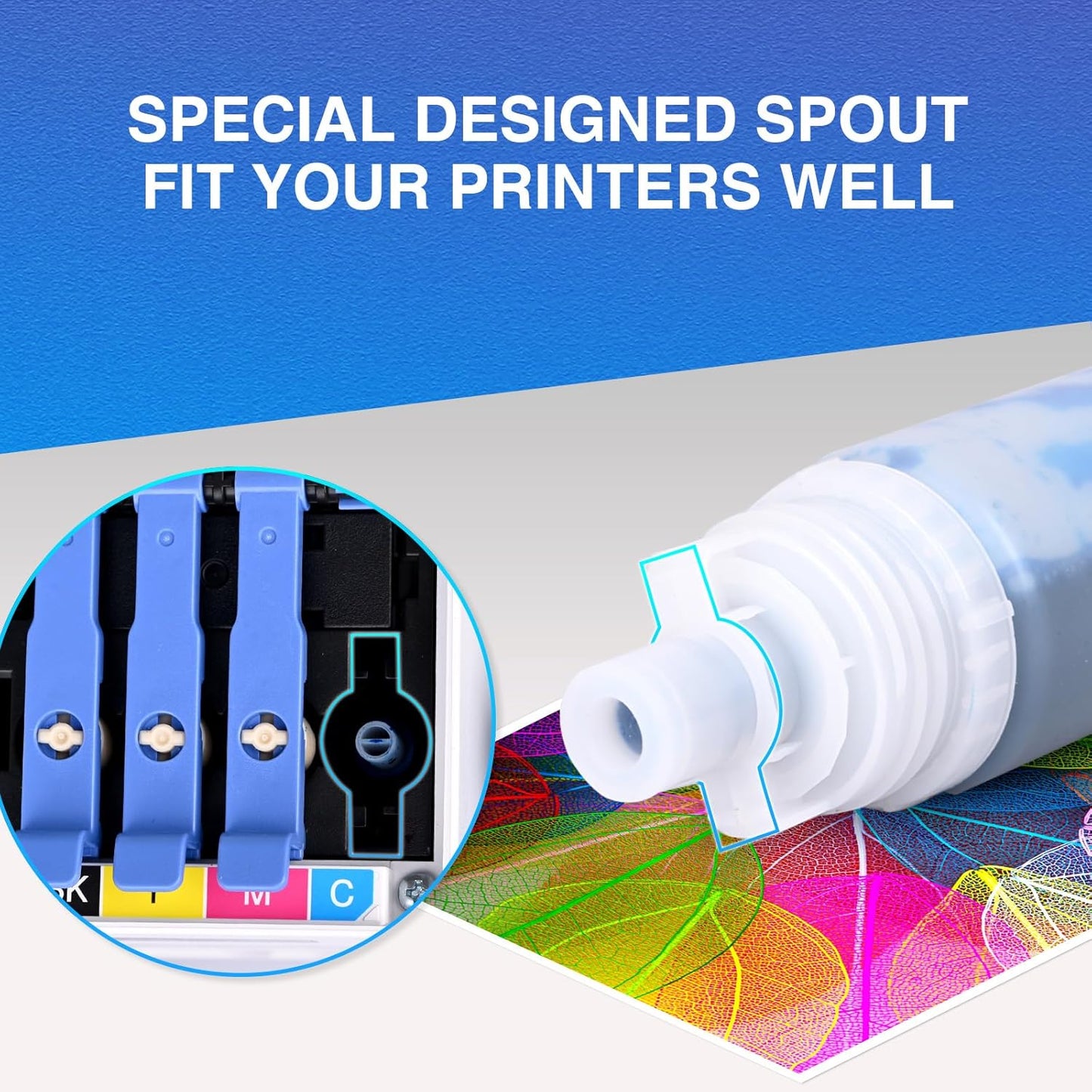 Compatible for 542 Ink Refill Bottles ET-5850 ET-5800 ET-16600 Replacement for 542 Ink Refill Bottles Work for ET-5800 ET-5850 ET-5880 ET-16600 ET-16650 ET-5150 ET-5170 ET-5180 (140ml BK, 70ml CMY)