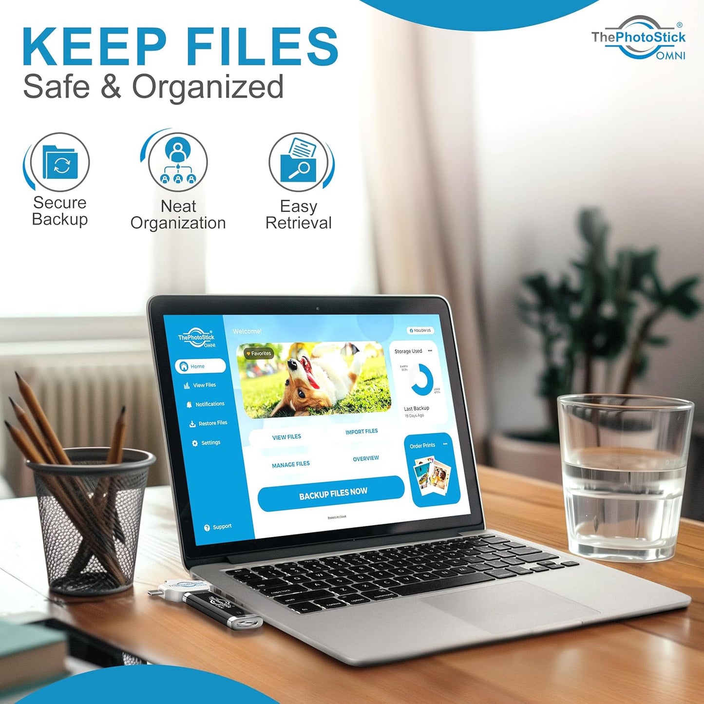 ThePhotoStick® Omni 128GB + Protective Case | Secure Photo & Video Backup and Transfer | Digital File Organization | USB & Multiport Connection for Phones, Tablets and Computers | Water Resistant Case