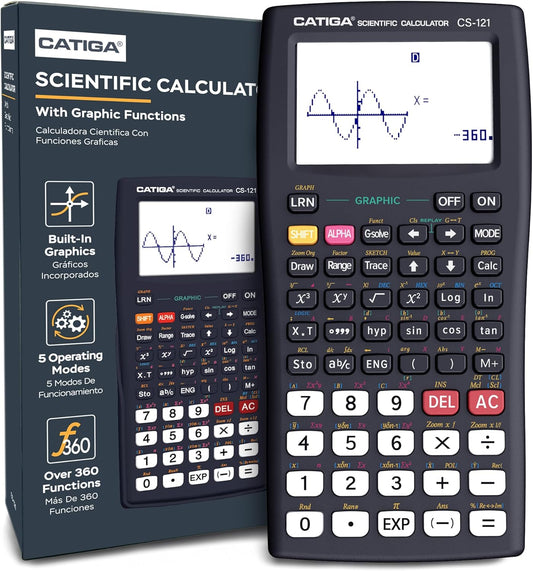 Scientific Calculator with Graphic Functions - Multiple Modes with Intuitive Interface - Perfect for Beginner and Advanced Courses, High School or College