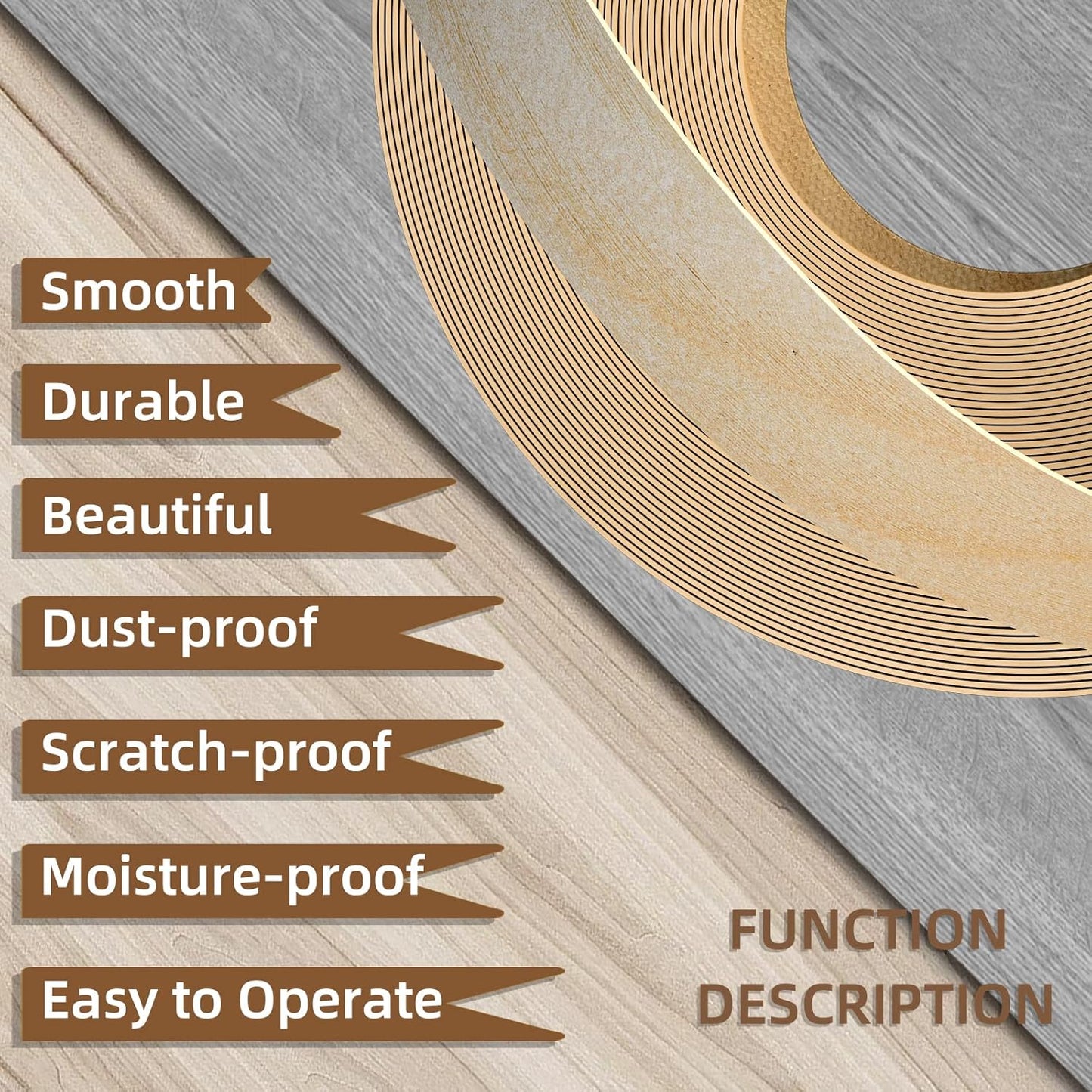 GSCIT Club Birch Edge Banding, 3 inch x 50ft roll of Veneer Edge Banding Preglued Flexible, Real Wood Tape Banding