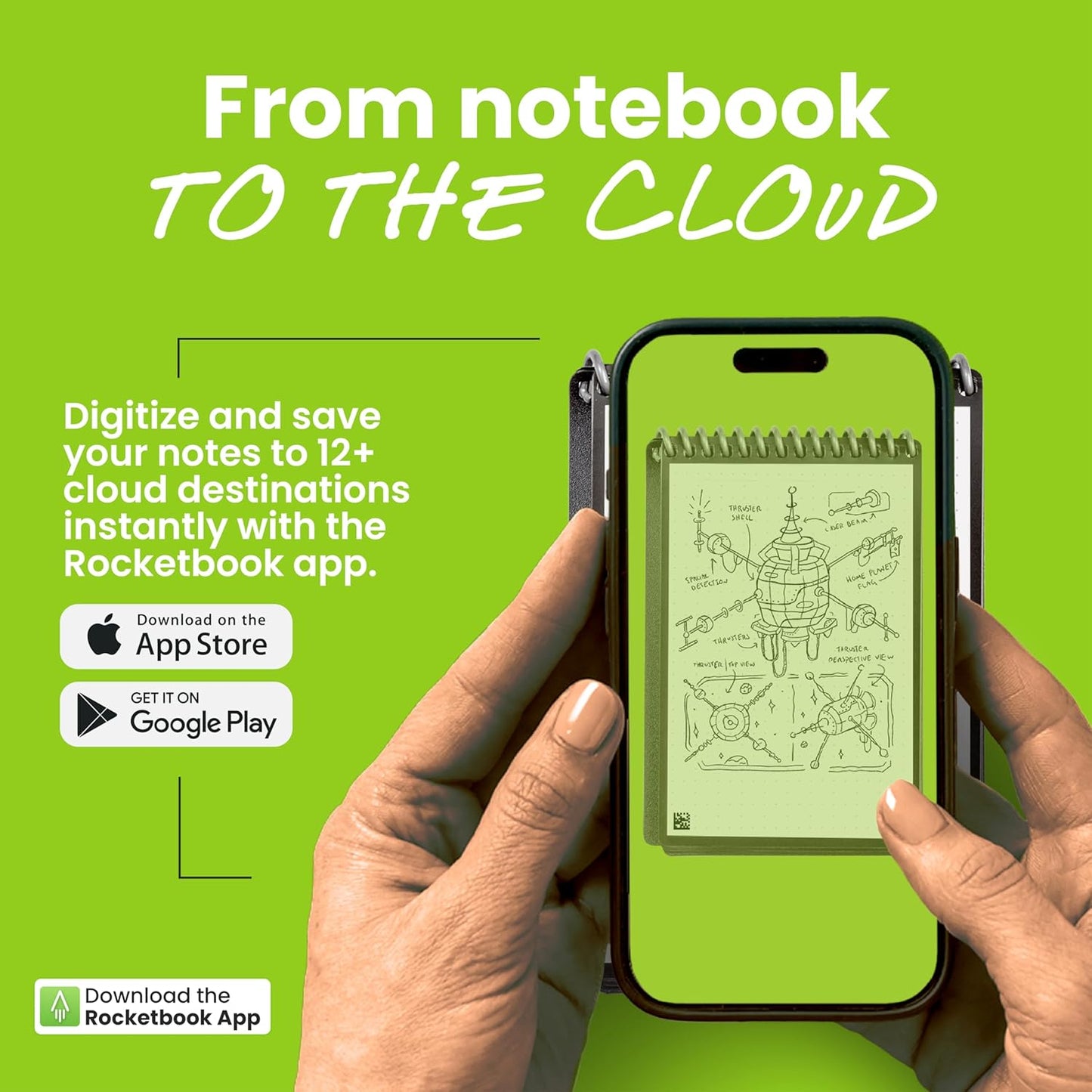 Rocketbook New Mini Reusable Smart Notepad, Pocket Size Notebook 3.5x5.5, Black - Dotted Pages, App-Connected, Erasable, Ideal for On-The-Go List Taking & Quick Notes Anywhere