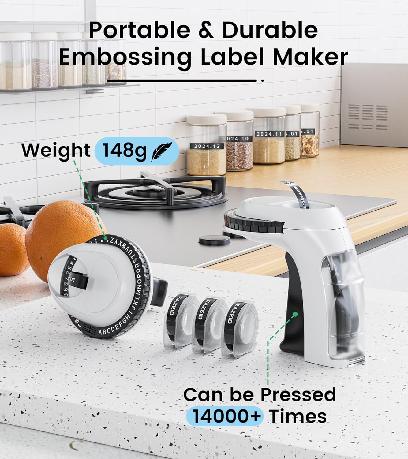 Embossing Label Maker Machine with Tapes, Old School Vintage Label Maker Embossed, Retro 3D Embosser Manual Labeler with 3 Rolls 9mm Labels-Waterproof for Home Office Kids DIY Craft Scrapbook