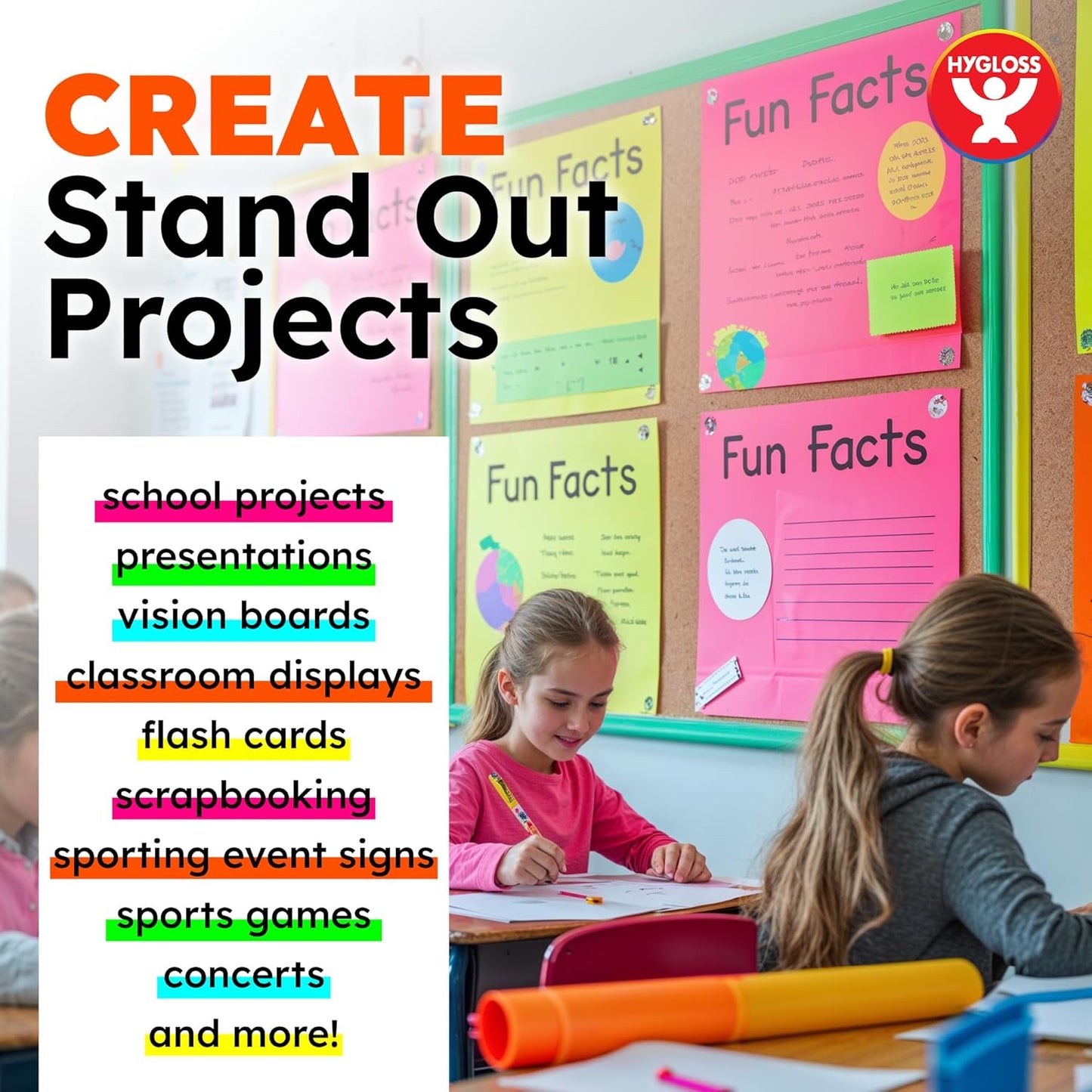 Hygloss Medium Poster Board 11x14 - 25 Neon Pink Single Color Poster Boards Bulk Pack - 10 Pt. Thickness Colored Poster Board Paper for Projects, Signs, Displays - Posterboard Multipack 11" x 14"