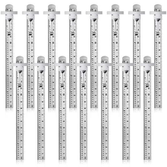 20 Pieces 6 Inch 15 cm Pocket Ruler Flexible Precision Stainless Steel Ruler with Detachable Clips Stainless Steel Pocket Clip Scale Gauge Metric British System