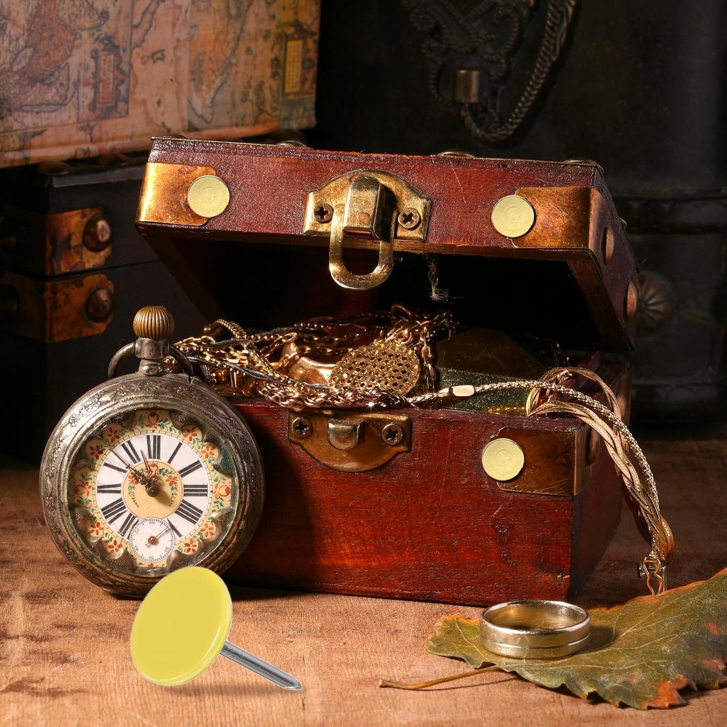 uxcell 100Pcs Upholstery Tacks, 11mmx17mm Flat Head Thumb Tack Decorative Furniture Nails Push Pins for Furniture Sofa Headboards, Yellow