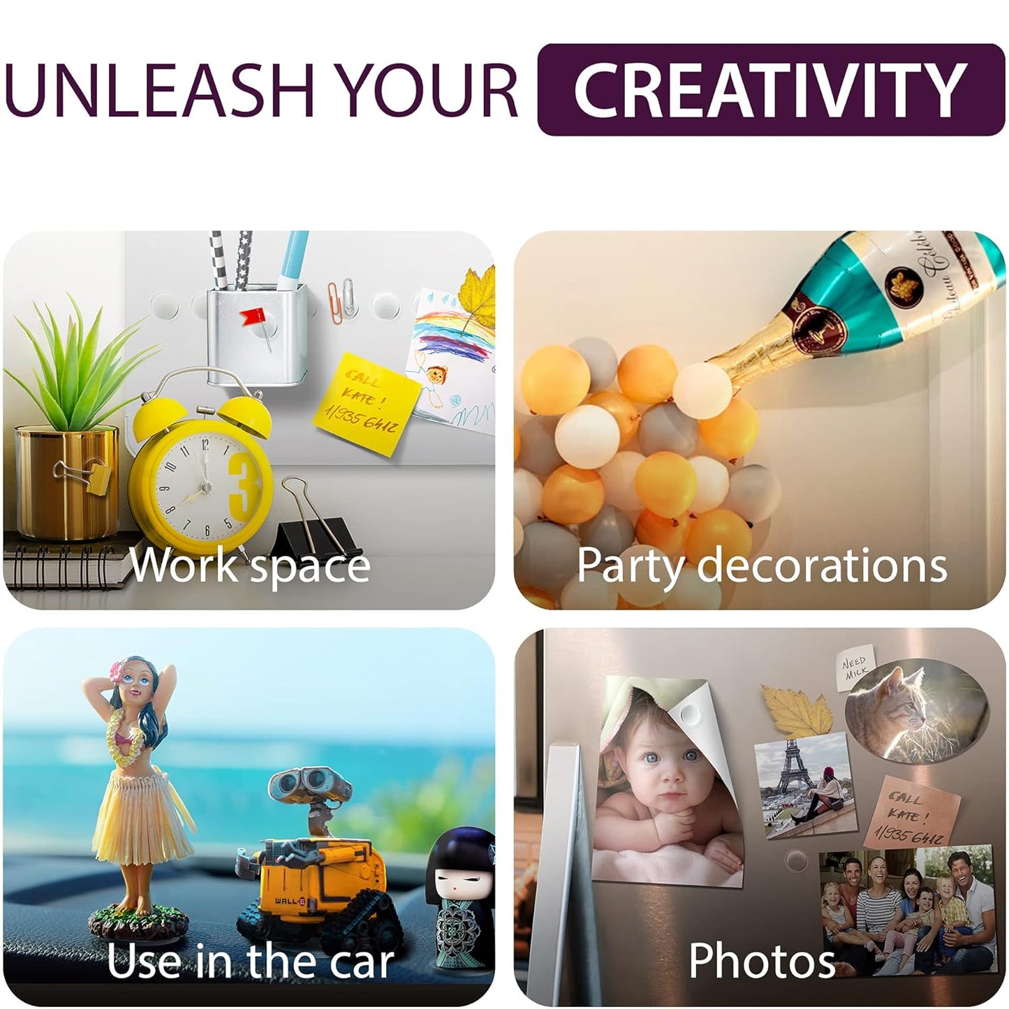 Double Sided Adhesive Dots 100PCs - Sticky Dots Clear Removable - Poster Putty Non Marking - Adhesive Putty Picture Hangers - Double Sided Tape Dots for Arts & Crafts Hanging Posters