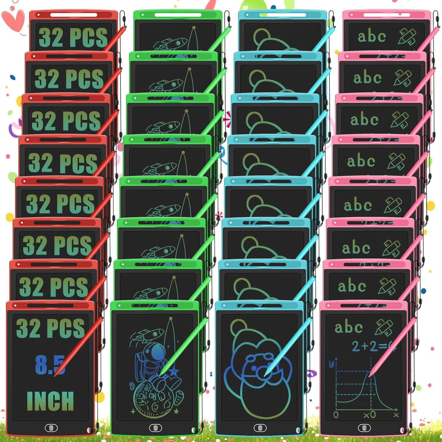 32 Pack LCD Writing Tablet for Kids Drawing Tablet 8.5" Upgraded Drawing Pad Toddler Doodle Board for Kids Bulk Learning Writing Tablet for Class Party