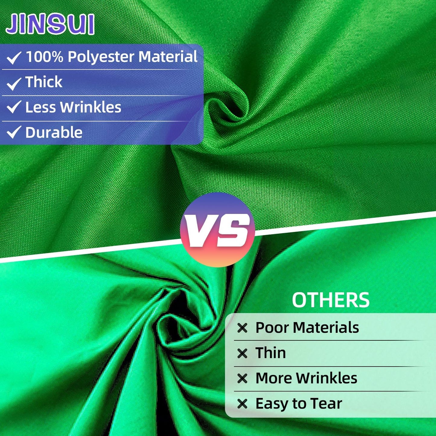 Green Screen Backdrop 10x10 ft, Chroma Key Greenscreen Background for Streaming Zoom, Photo Backdrop Curtain for Photography, Thick Polyester Fabric Cloth Sheet for Photoshoot Video (Backdrop Only)