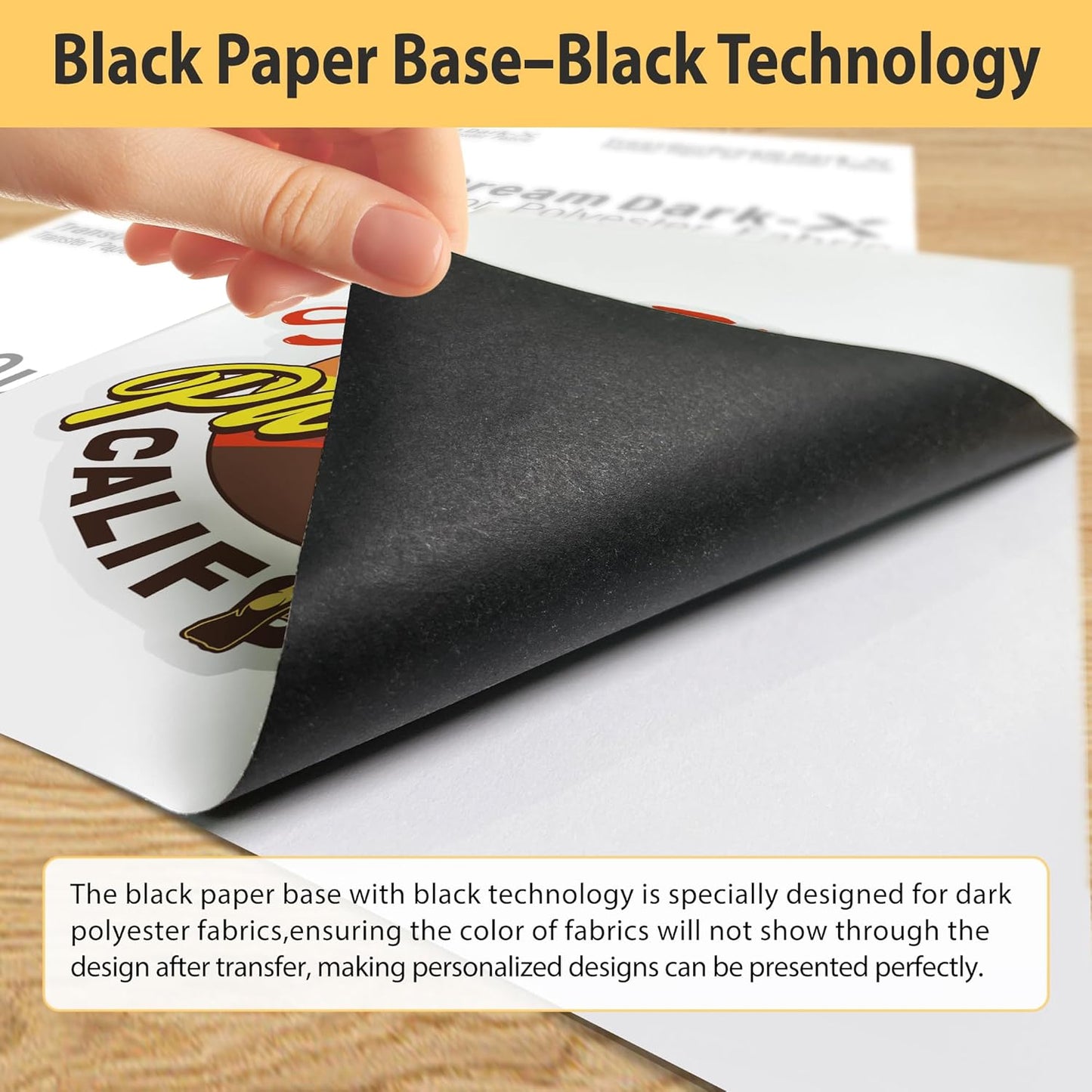 TransOurDream Tru-Heat Transfer Paper for Dark Polyester Fabrics (Dark X, 8.5"x11", 50 Sheets) Printable Iron on Heat Transfer Vinyl for Inkjet Printer