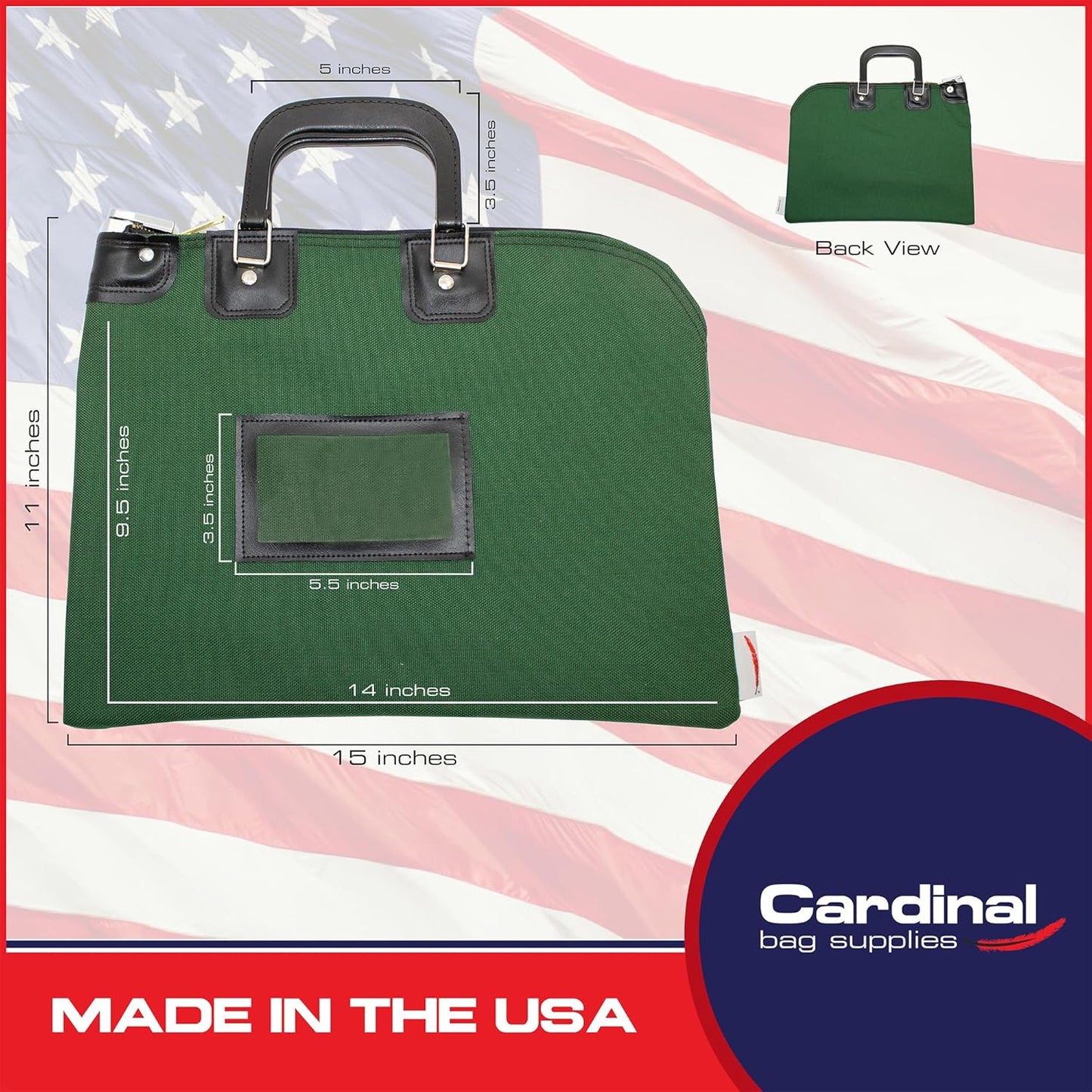 Fire Resistant Security Money Bag with Lock, Water Repellent, Safe Storage, Protects Important Valuables, 15 x 11 Inch (Forest Green)