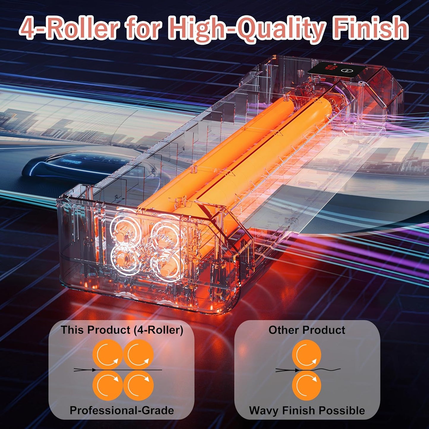 SINCHI 13-Inch Thermal Laminator & Foil Applicator – 4-Roller, 3 to 10 Mil, 40s Warm-Up, 43s/Page, LED Touch Panel, Jam Release, Auto Shut-Off, 10 Sheets Included, For Office, School, Home Use