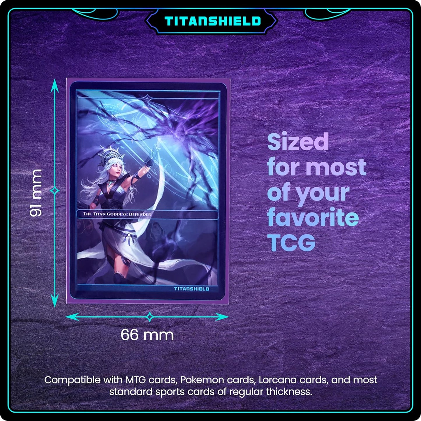 TitanShield (150 Sleeves/Purple Standard Size Board Game Trading Card Sleeves Deck Protector