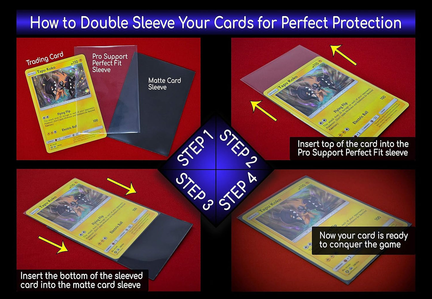 Pro Support 400 Premium Ultra Clear Standard Size Card Sleeves. Perfect for Double-sleeving and Compatible with Pokemon Cards and Magic The Gathering
