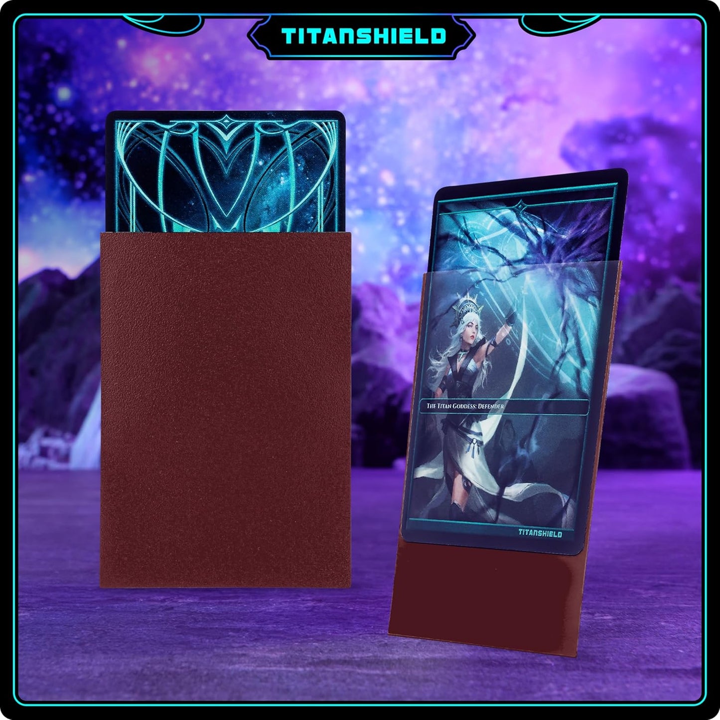 TitanShield (150 Sleeves, Bordeaux Red) Compatible with Standard Sized Board Games, MTG Magic The Gathering, Pokemon, Lorcana and Trading Cards 2.5" x 3.5" 66x91mm